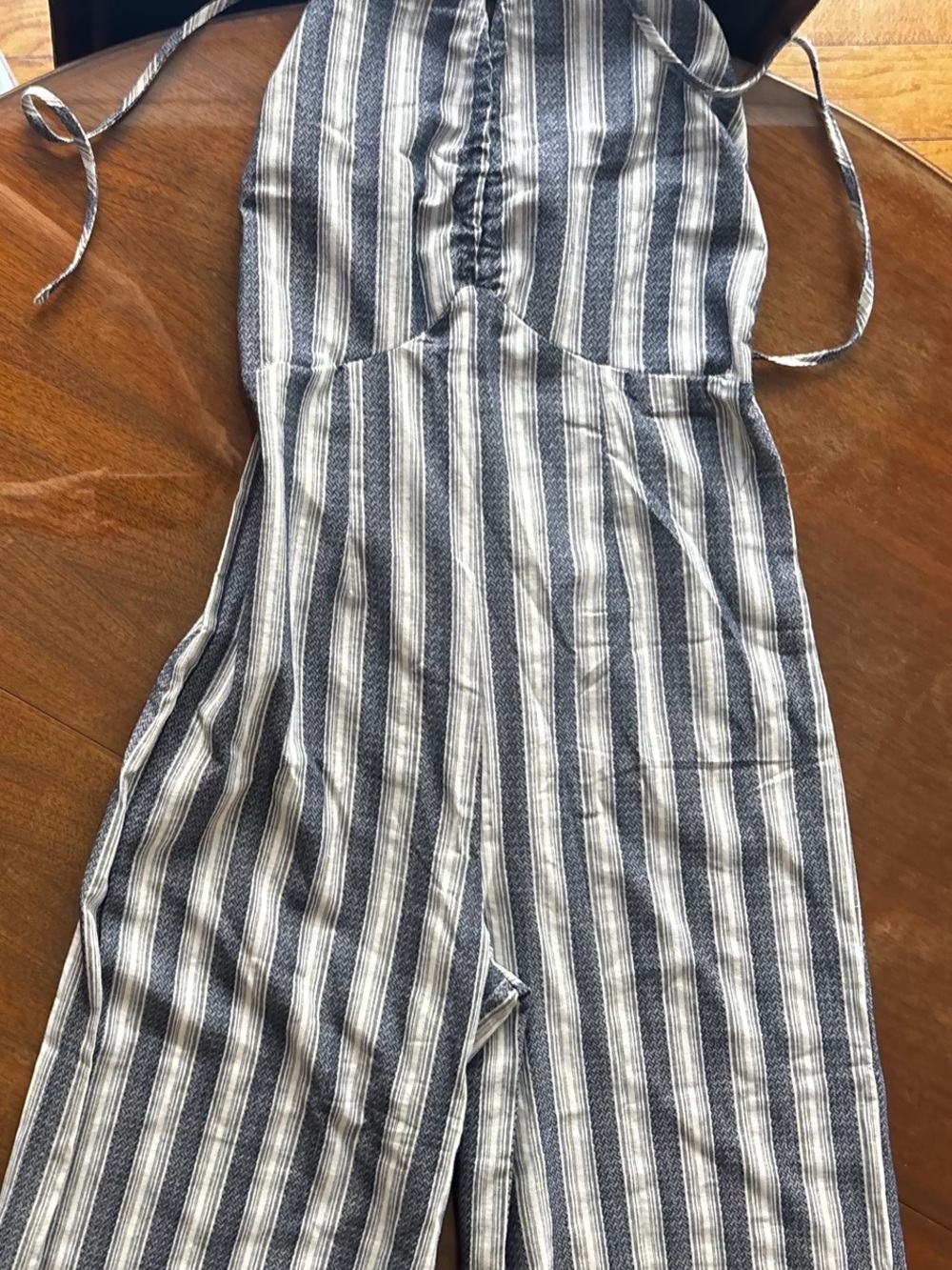 Cupshe Striped Halter Wide-Leg Jumpsuit in Navy & White - Picture 2 of 7
